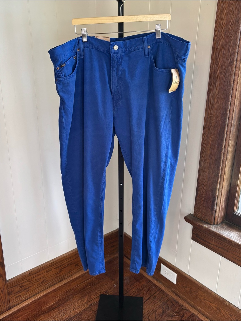 Polo Ralph Lauren Varick Slim Straight Hemp Blend Jeans Blue Mens 44Bx30 NWT